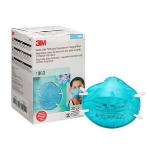 3M 1860 N95 Health Care Particulate Respirator and Surgical Mask Teal 20 Count